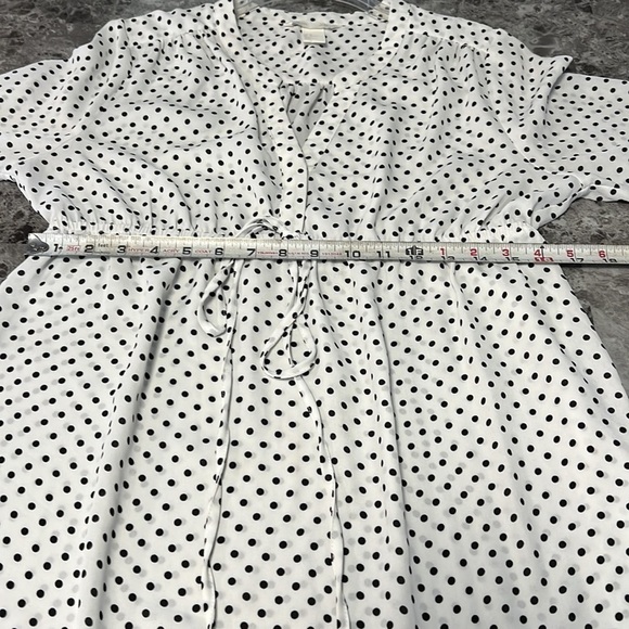 H&M Mama Maternity Polka Dot Balloon Sleeve Empire Waist Flowy Feminine Tunic M - Picture 7 of 10